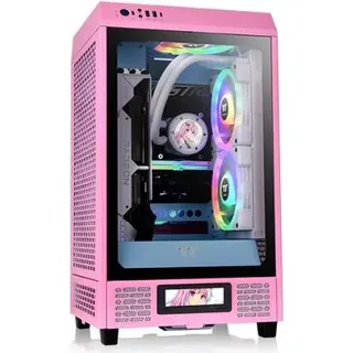 Thermaltake The Tower 200 - MT - Mini-ITX - Seitenteil mit Fenster (gehärtetes Glas) - keine Spannungsversorgung (PS/2) - Bubble Pink - USB/Audio (CA-1X9-00SAWN-00)