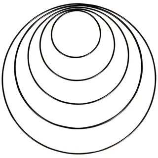 Rayher Metallringe überzogen 5 Stück 10 bis 30 cm 3 mm dick schwarz