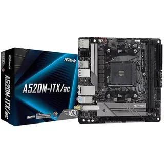 ASRock A520M-ITX/AC Mini-ITX Mainboard Sockel AM4 AMD A520
