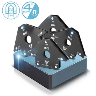 STAHLWERK Magnet-Schweißwinkel 4er Set 22,6 kg 50 Lbs Praktischer Schweißmagnet