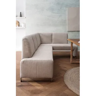 exxpo - sofa fashion "Intenso, viele Bezugsstoffe Cord, Leder, Struktur 244/157 cm (B/T)", beige, B:244cm H:91cm T:157cm, NaturLeder;Strukturstoff (Zusammensetzung: Polyester 100%);Luxus-Microfaser (Zusammensetzung: Aufgeflockte 100% Polyester Schicht mit
