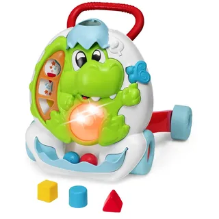 Chicco Dino Lauflerner First Steps, Dinosaurier geformt Toddler's mit elektronischem Activity Center, mit Lichtern und Geräuschen, große Räder für mehr Stabilität, ergonomischer Lenker, 9-24 Monate