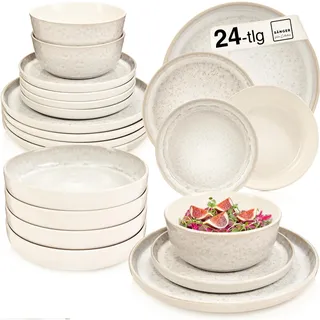 sänger Key West Tafelservice 24-tlg. creme mit sandiger Maserung