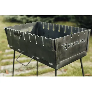 Schaschlikgrill, Grill-Mangal-Koffer KL-8/3 für 8 Spieße, 3 mm Tragbar, Faltbare Klappgrill zum Schaschlik und Grillen Grill BBQ. Robuster Holzkohlegrill für ein einzigartiges Grillerlebnis