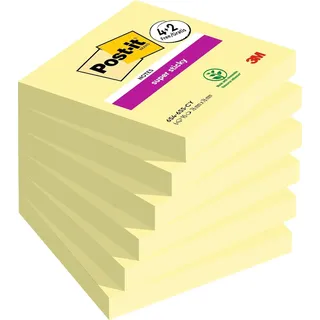 Post-it Post-it® Super Sticky Notes Haftnotizen extrastark gelb 4 Blöcke + GRATIS 2 Blöcke