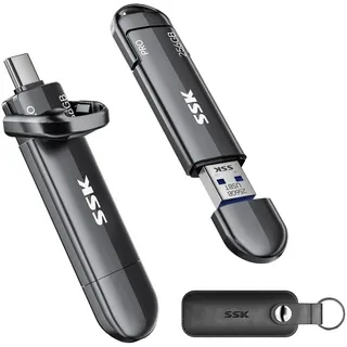 SSK 256GB USB C Stick bis zu 1000MB/S, Dual Mini USB Stick USB 3.2 Gen2 Type-A und Typ-C Externe Solid State Drives Portable SSD für iPhone 15/16/PS4/Android-Telefon/Tablet/Windows/Mac
