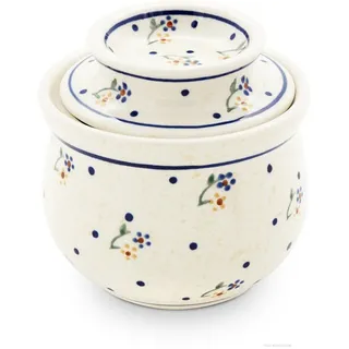 BUNZLAUER KERAMIK Butterdose mit Wasserkühlung für 175g Butter - französische Butterdose - Butter aufbewahren ohne Kühlung (Dekor 111)