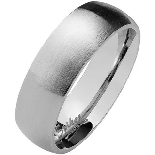 Taffstyle Fingerring Herren & Damen Ring Edelstahl Matt Silber Größe 63 (20.1) Breit 6mm (Partnerring Ehering Trauring Hochzeitsring), Partnerring silbern Herrenring Damenring Freundschaftsring Paarring silberfarben 63 (20.1)