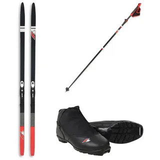 F2 Ski F2 Set Langlaufski Ride CC 190cm+Schuhe Ride CC Gr. 44 +Skistock 120-1 schwarz