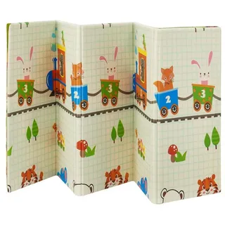 Juskys Kinder Spielmatte Toni 180x200 cm - XXL Matte Schaumstoff - faltbar & soft - Grün
