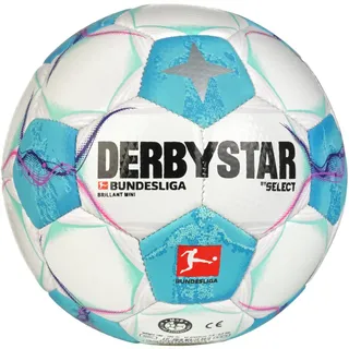 derbystar Bundesliga Brillant Mini v24 Ball, Weiss/Blau/Pink, 1