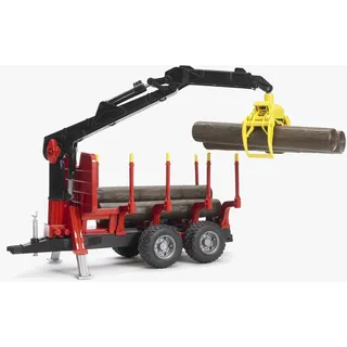 Bruder 02252 - Profi Rückeanhänger inkl. Ladekran und Holzgreifer 1:16