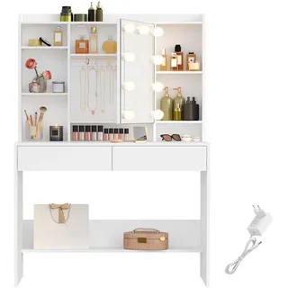 VASAGLE Schminktisch mit Spiegel und Schubladen, modern,