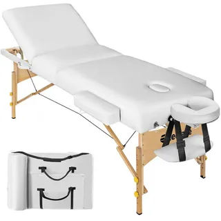 Tectake 3 Zonen Massageliege Somwang Breite 70 cm, Polsterung 7,5 cm - Weiß