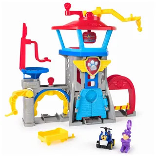 Spin Master Paw Patrol Air Rescue - Pup Squad Flughafen Tower mit Fahrzeugstarter, Chase-Pup Squad Racer und Bürgermeister Figur