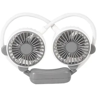 Dpofirs Tragbarer Nackenventilator, Kühlender Nackenventilator, Freihändiger Persönlicher Nackenventilator für Ihren Hals, Wiederaufladbarer Nackenventilator, Tragbarer (Weiss)