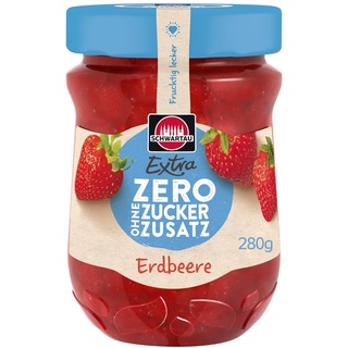 Schwartau Extra Zero Erdbeere, Fruchtaufstrich ohne Zuckerzusatz, 15 kcal pro 25g, 280g