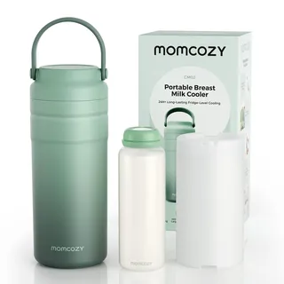 Momcozy Tragbarer Muttermilchkühler für unterwegs, 24 Stunden eisfreie Kühlung, Behälter für Muttermilchflaschen, 355 ml auslaufsicherer kleiner Outdoor-Gefrierschrank, unverzichtbares Geschenk