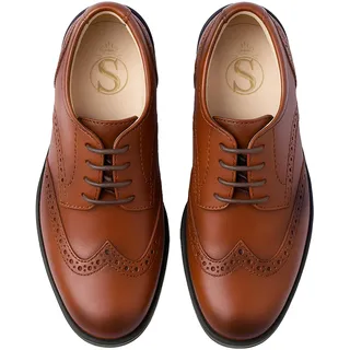 SIRRI Jungen Kunstleder Lack Brogue Abendschuhe Schnürschuhe formelle Hochzeit Pagenkopf Schuhe Größe 26 - 26 EU