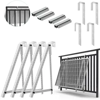 GLIESE Balkonkraftwerk 114cm Solarmodul Halterung mit haken, (Halterung, Eckhaken, Montagezubehör), ohne Bohren oder Beschädigungen.