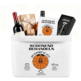 60 Geburtstag Mann Geschenkkorb-SCHONEND BEHANDELN DER OLDTIMER IST JETZT, Geburtstag 60 Frau Mann,Geburtstagsgeschenk Geschenkkorb Geschenk zum 60 Geburtstag Mann-37×25×15cm (60)