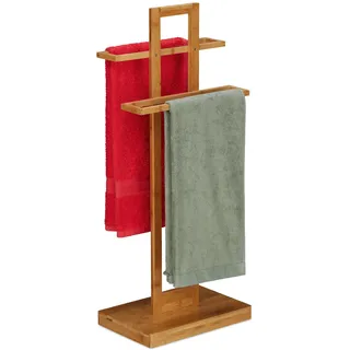 Relaxdays Handtuchhalter stehend Braun
