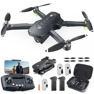 Holy Stone HS175D Faltbar GPS Drohne mit 4K Kamera HD, 46 Min. Lange Flugzeit, Follow-Me, Bürstenlos Motor, Tap-Fly, Point of Interest, Höhenhaltung Kameradrohne für Anfänger Erwachsene, C0