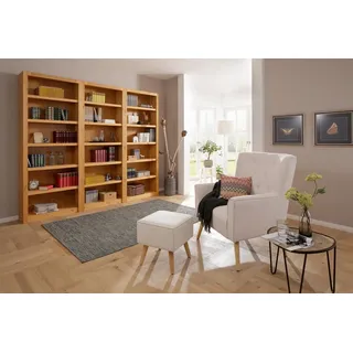 OTTO home Bücherwand Bergen, aus schönem massivem Kiefernholz, 3 tlg. beige