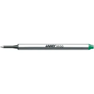 LAMY M66 Tintenroller-Großraummine aus Metall - Original Ersatzmine für alle Lamy Tintenroller ohne Kappe - dokumentenecht - Strichbreite Mittel in Tintenfarbe grün