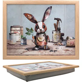 Lesser & Pavey Knietablett mit Sitzsack zum Servieren von Gerichten, schöne Knietabletts zum Essen auf dem Schoß zum Abendessen oder zum Atmen, neu gestaltete Lebensmitteltabletts für den Schoß