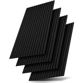 Juskys Wandpaneele Akustik Schwarz 4 St. 120 x 60 cm