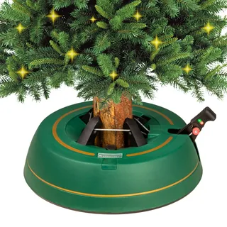 Kamai Stabiler Christbaumständer für Baumhöhe bis 2m, mit Fußpedal und Einseiltechnik, inkl. 2L Wassertank, Weihnachtsbaumständer mit Sicherheitssystem, Grün (Matt) (Baumhöhe bis 2m)