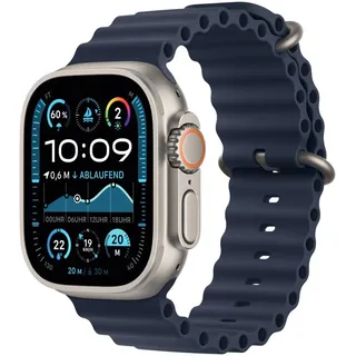 GPS + Cellular 49 mm Titangehäuse schwarz, Ocean Armband marine