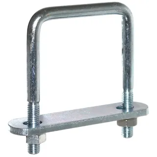 2x Legierter Stahl U-Bügel mit Gegenplatte 100mm Länge x 73mm Breite Zurrbügel M10 Bügelschraube Gewindebügel Bügelschelle Dachbox Befestigung Neu Old-Harvest