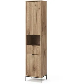 Vicco Badschrank Eliza Viking Oak 40 x 190 cm mit Tür und Schublade