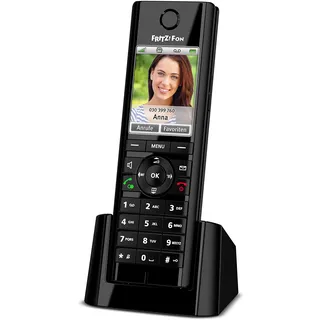 AVM FRITZ!Fon C5 DECT-Komforttelefon (hochwertiges Farbdisplay, HD-Telefonie, Internet-/Komfortdienste, Steuerung FRITZ!Box-Funktionen) schwarz, Telefon (deutsche Version)