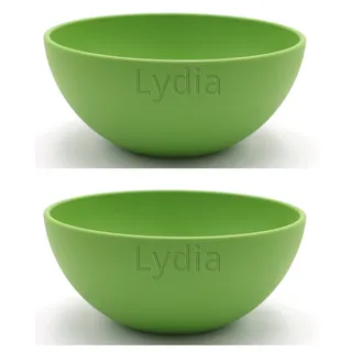 Magu 2x Nachhaltige Müslischüssel mit Gravur 16cm mit Namen personalisiert Biopolymer | Osternest Bio Kunststoff 100% Erdölfrei Schüssel - Individuelle Namensgravur 130062 grün