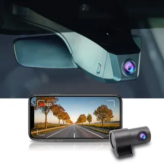 Fitcamx Dashcam Vorne Hinten Kompatibel mit VW ID.4 ID.5 2021-2025 Pro 1st Edition Pro S &Audi Q4 e-tron, 1440P+1080P Video WiFi OEM Dashcam 2K, G-Sensor, Loop-Aufnahm, Nachtsicht, 64GB Karte