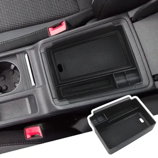 BIBIBO Mittelkonsole Aufbewahrungsbox Kompatibel mit Skoda Octavia 4 IV MK4 RS Combi 2020-2025, Organizer mit Rutschfestermatte, Mittelarmlehne, Octavia Zubehör