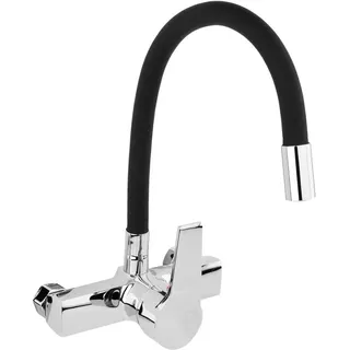 Fala Küchenarmatur, Wandarmatur flexible, schwarz, Wasserhahn,