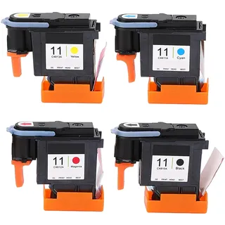 4 Stück Druckkopf,Druckkopf Ersatz HP Designjet 100 110 111 500 510 800 813 850,Farbe von Magenta, Schwarz, Cyan und Gelb