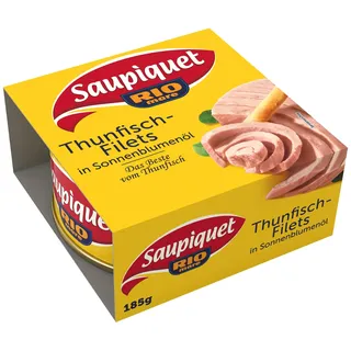 saupiquet Thunfisch-Filets in Sonnenblumenöl, Perfekt geeignet für ausgefallene Gerichte, 185g