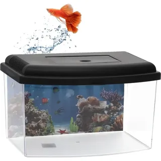 GarPet Mini Aquarium 10 l mit Deckel schwarz