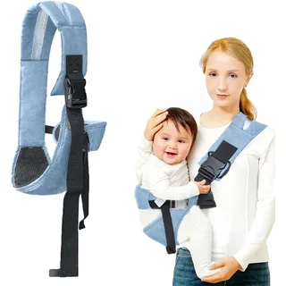 Verstellbar Hüfttrage Tragfähigkeit 25 KG Tragetuch Baby Blau Babytragetuch Atmungsaktiv Ergonomisch Geeignet für Neugeborene von 3 bis 36 Monaten