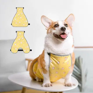 Warme Haustier-Bauchweste, Wasserdicht, Verhindert Kalte, Nasse Hunde-Bauchabdeckung, Schutzgeschirr Corgi-Welpen mit Kurzen Beinen (Männlich)