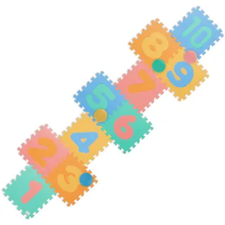 Relaxdays Puzzlematte mit Zahlen, Blau,Grün,Orange