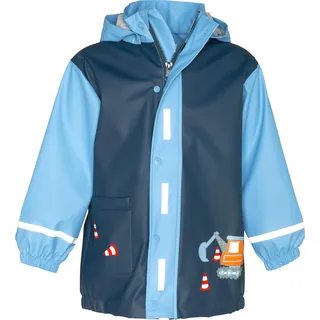 Playshoes - Regenmantel Baustelle, in blau/hellblau, Gr.86