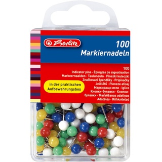 Herlitz Markierungsnadeln, Größe 6 mm Kopf, 100er