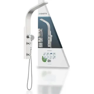SCHÜTTE Duschpaneel SANSIBAR, Duschset mit Regendusche und Handbrause, Duschsäule ohne Armatur, Edelstahl - Silber