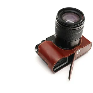 Handgefertigt aus echtem echtem Leder halbe Kamera Tasche Tasche Abdeckung für Panasonic GX9 GX7 Mark iii braune Farbe